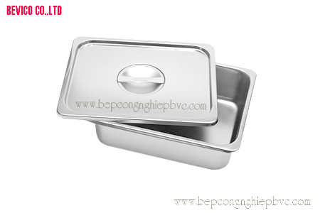 Khay inox 1/2 c&oacute; nắp - inox 304