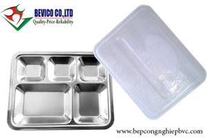 Khay inox 5 ngăn (mẫu 352730P3) | Inox 304 | KT: 35 x 27 x 3cm