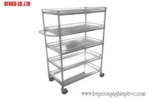 XE ĐẨY INOX 5 TẦNG, 120 x 60 x 150 CM