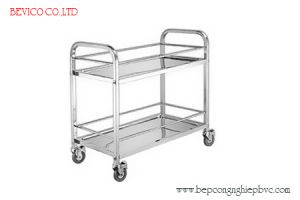 XE ĐẨY INOX 2 TẦNG, KT 50 x 80 x 100 CM