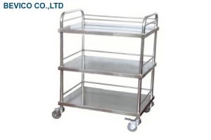 XE ĐẨY INOX 3 TẦNG, KT: 50 x 80 x 100 CM