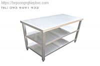 Bàn inox 3 tầng, kt: 150 x 75 x 80 CM