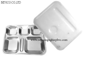 Khay cơm inox 6 ngăn (mã 362830P2) | Inox 201 | KT: 36 x28 x 3cm