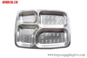 Khay cơm inox 4 ngăn (mã 352620P2) | Inox 201 | KT: 35 x 26 x 2cm