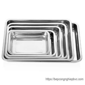 Khay inox chữ nhật 20x27cm, 22x32cm, 27x36cm, 30x40cm, 35x50cm, 40x60cm