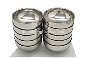Tô inox chống nóng 20cm | Tô 2 lớp cách nhiệt | Loại tô trơn