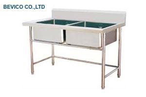 CHẬU RỬA INOX 2 NGĂN, KT: 120 x 75 X 80/90 CM