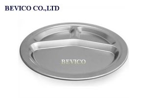 Khay cơm inox tròn 3 ngăn ( mã D26-3N) | Inox 201 | KT: đk 26 x cao 2cm