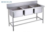 CHẬU RỬA INOX 3 NGĂN, KT: 180 x 75 x 80/90 CM